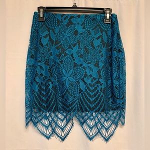 Express floral lace mini skirt